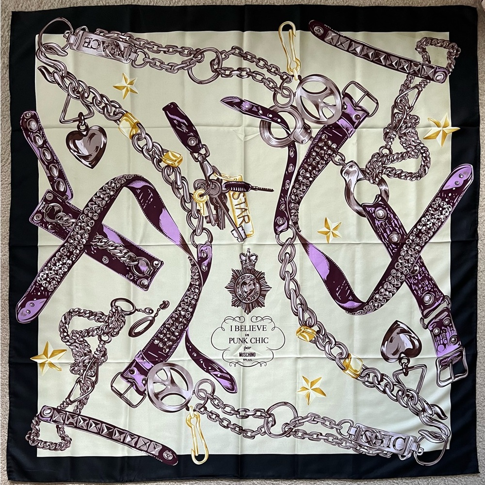 New MOSCHINO silk scarf.